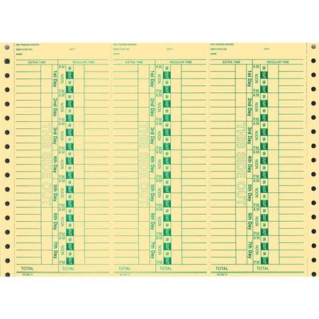 ASP TimeClockCards, 11 1/4" X 8 1/2", 100 Sheets Per Pk, 3 Cards Per Sheet Pk 863